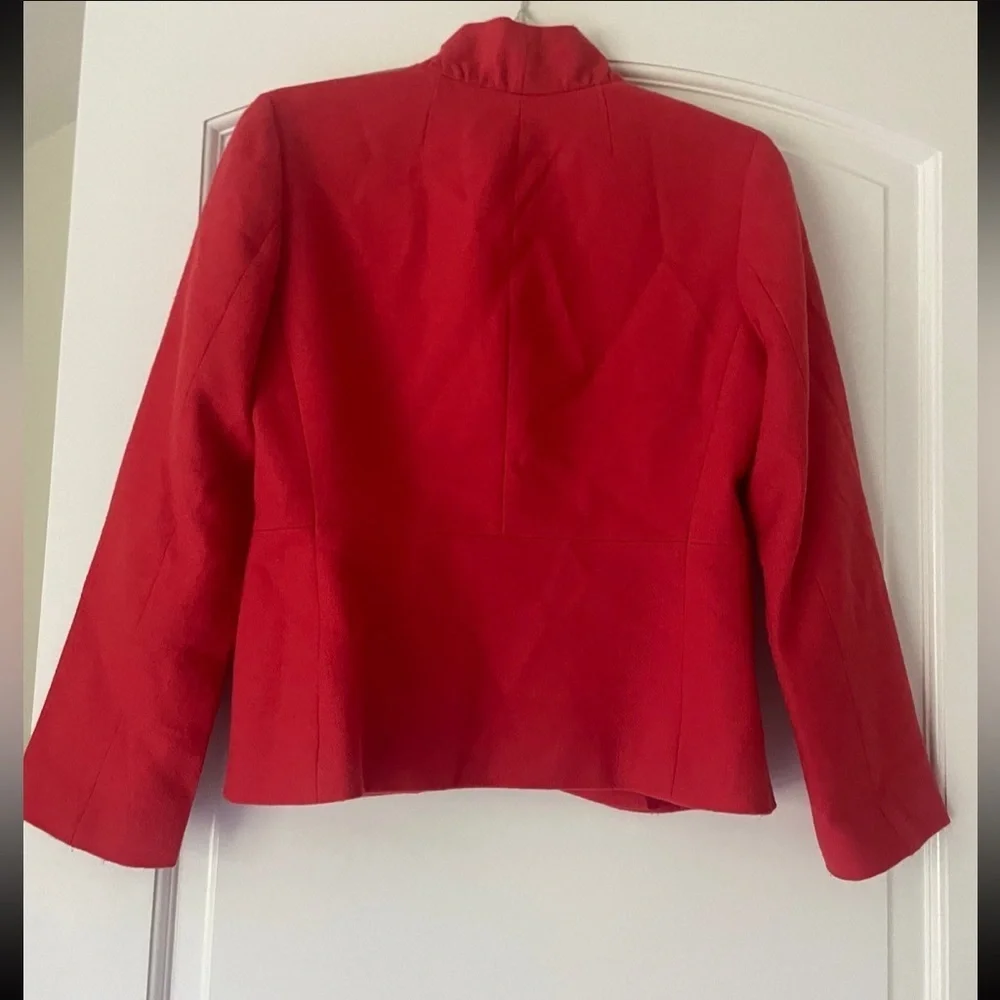 J. Crew Vibrant Red Ruffle Blazer